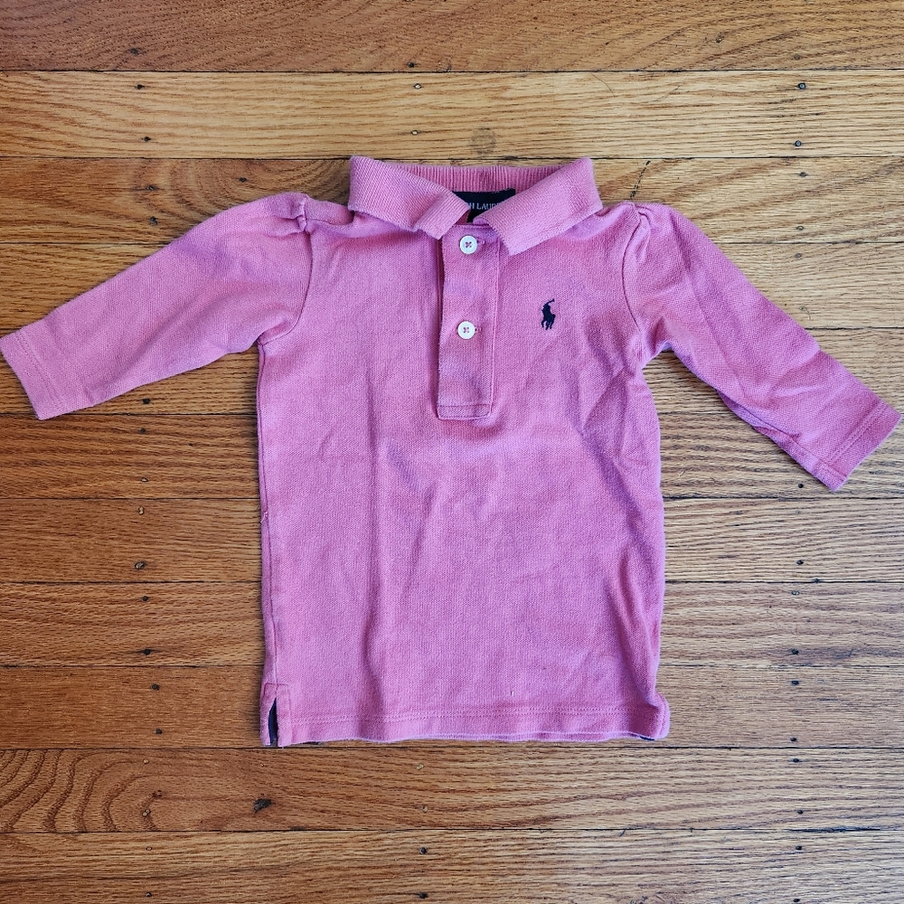 Ralph Lauren baby girl’s pink long sleeve polo